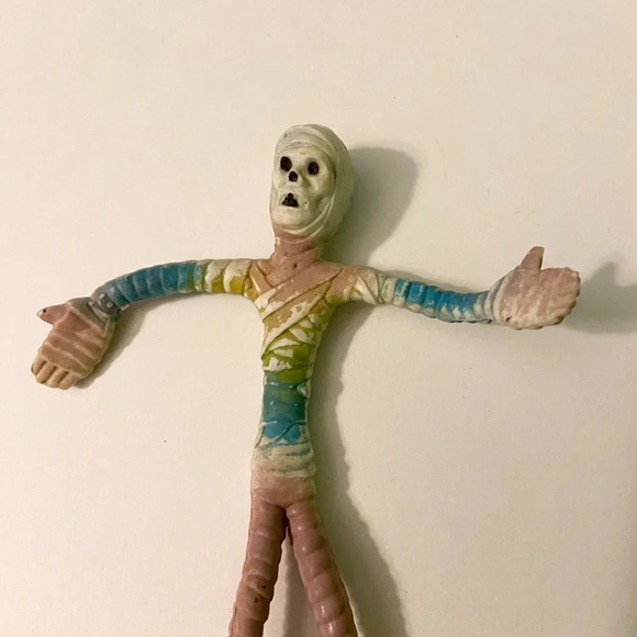 Vintage 1980s Rubber Mummy Bendy Bendable Action Figure Flexy Halloween Creeps - Picture 3 of 10